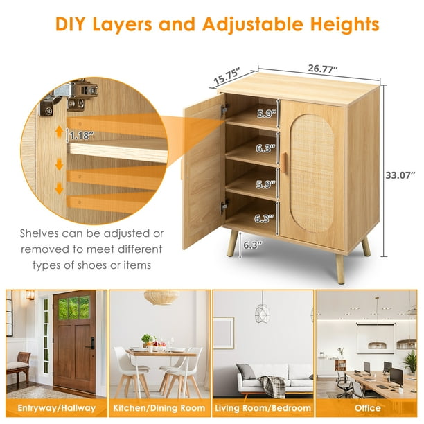 small yellow shoe cabinet