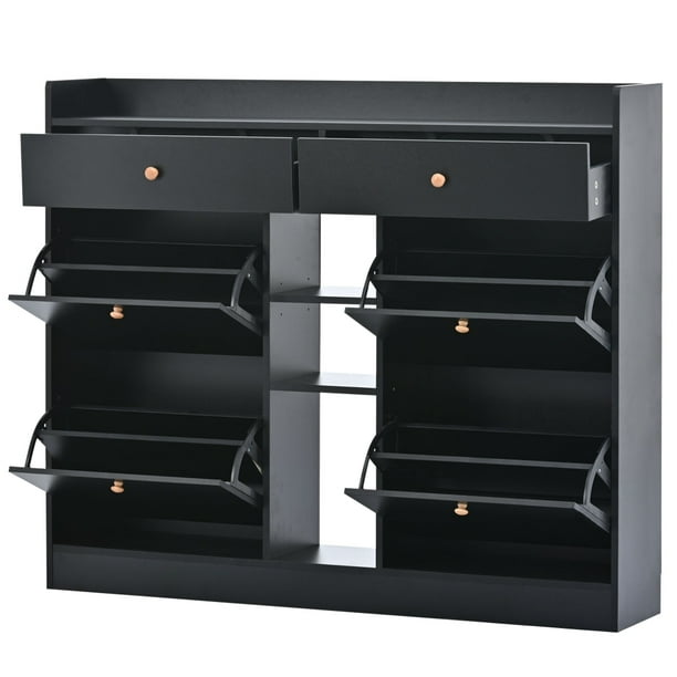 Elegant black shoe cabinet