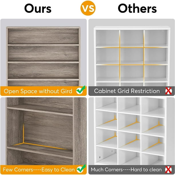 Grey wooden shoe cabinet