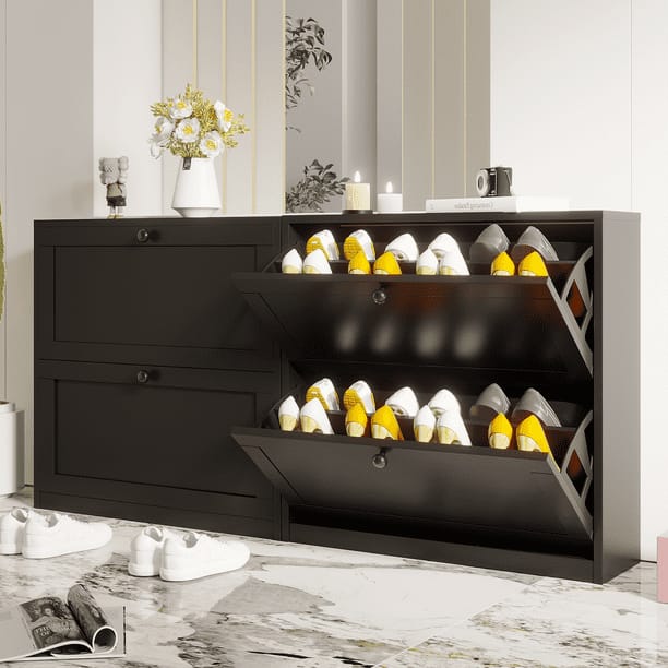 Black shoe cabinet