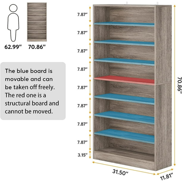 Grey wooden shoe cabinet