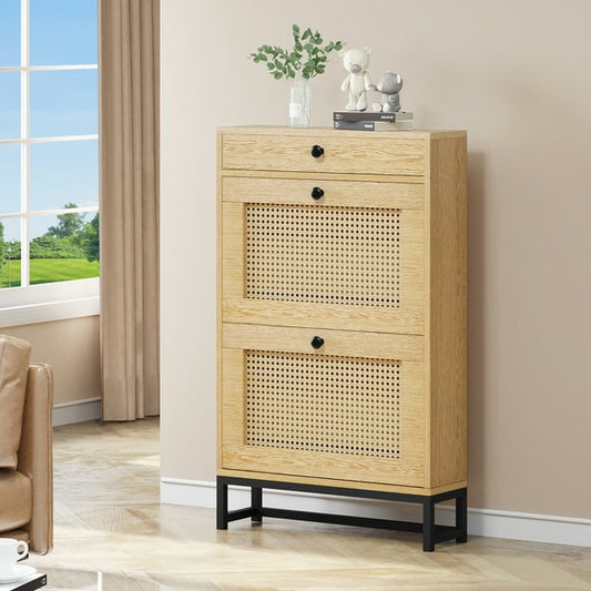 yellow shoe cabinet