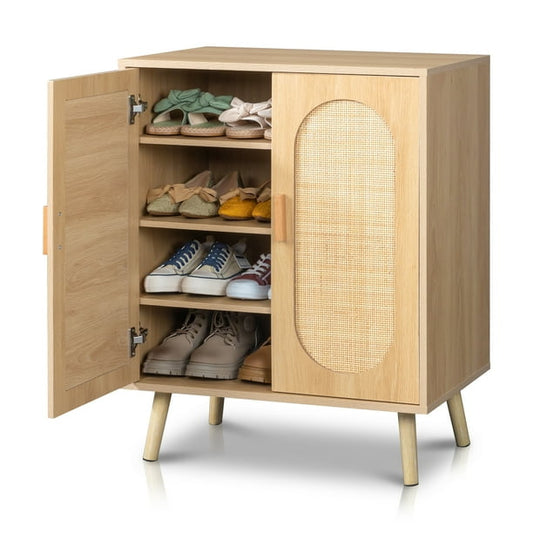 small yellow shoe cabinet
