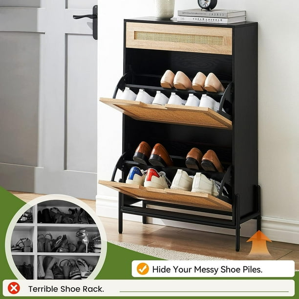 Small black shoe cabinet