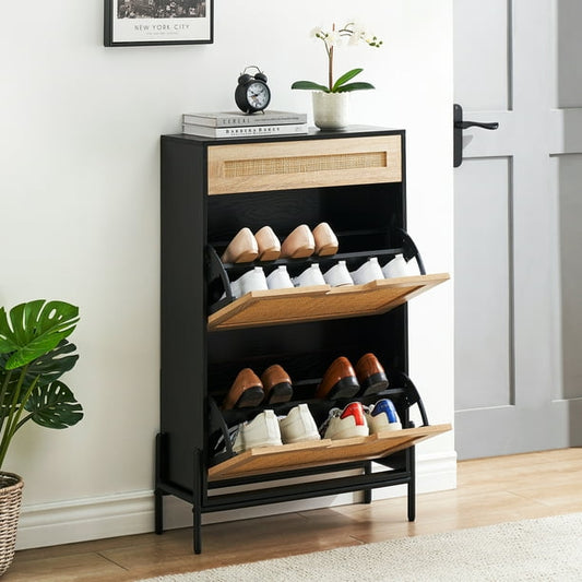 Small black shoe cabinet