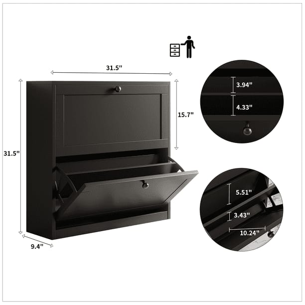 Black shoe cabinet