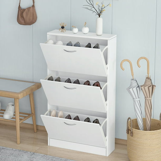 Small white shoe cabinet
